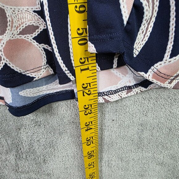 Womens SJS Floral Navy & Pink Sleeveless Midi Dress Polyester Stretch Size L - Picture 7 of 8